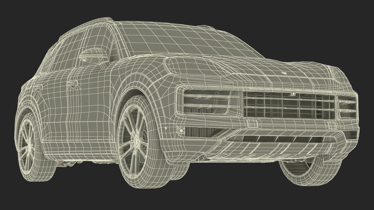 3D model 2024 Porsche Cayenne Turbo E-Hybrid Gray