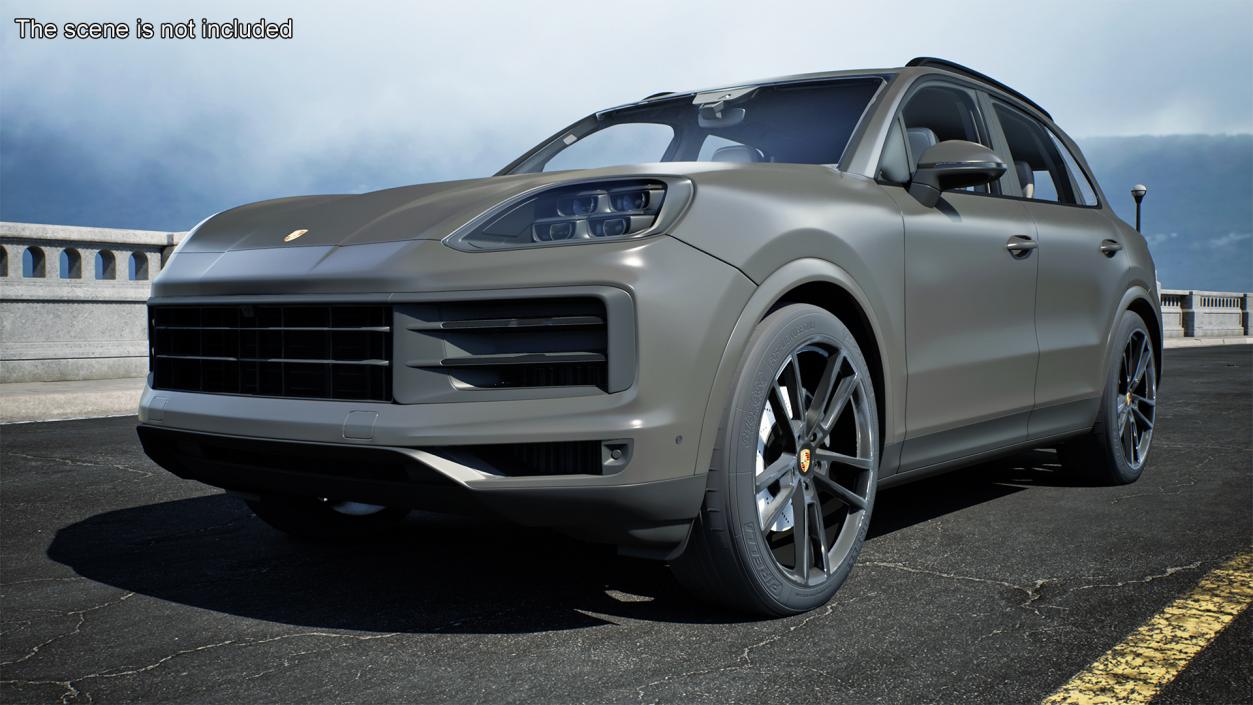 3D model 2024 Porsche Cayenne Turbo E-Hybrid Gray