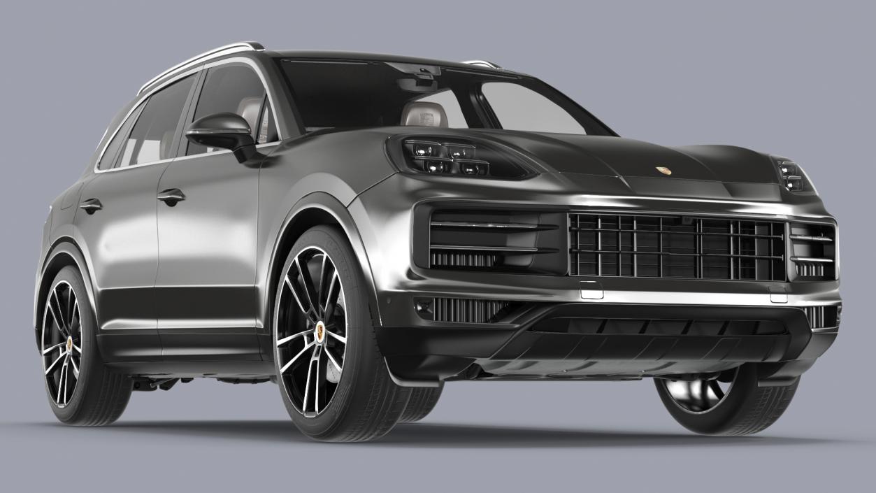 3D model 2024 Porsche Cayenne Turbo E-Hybrid Gray