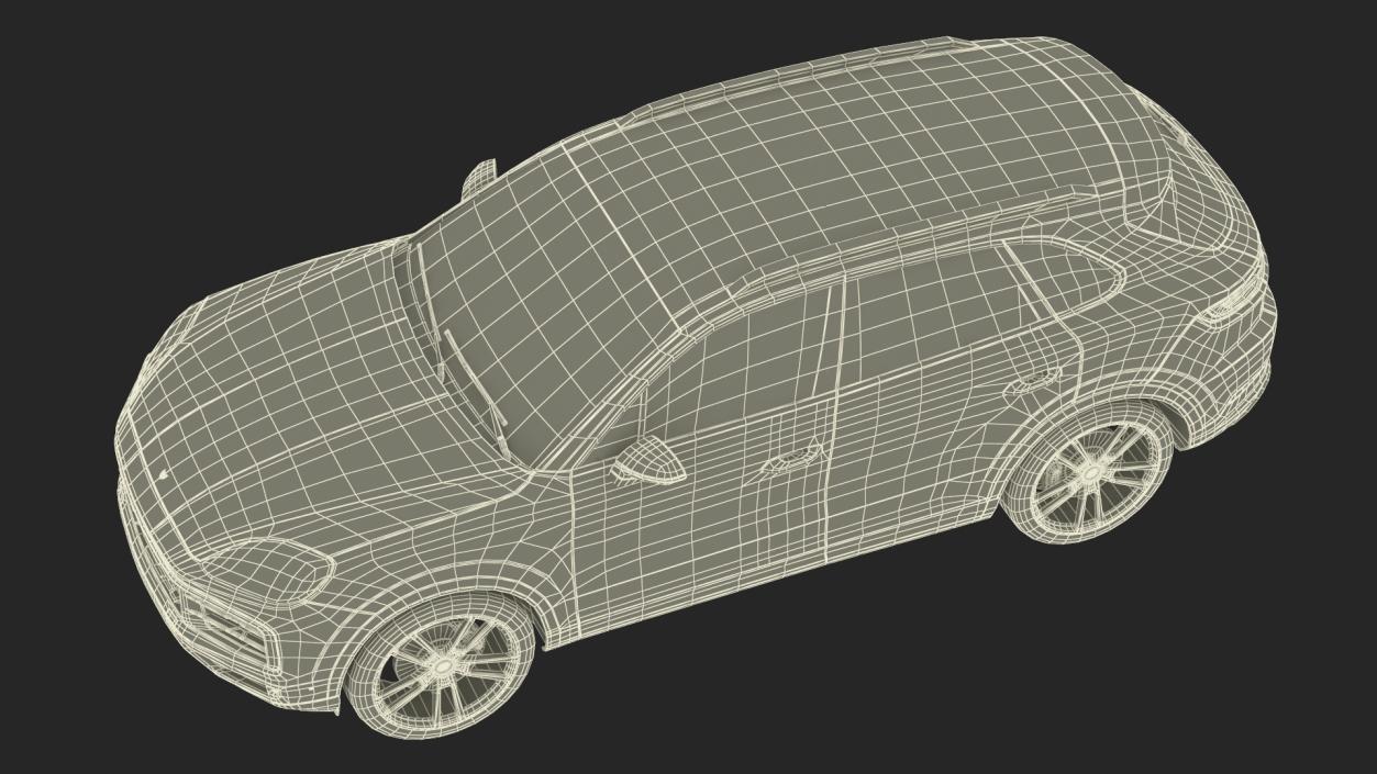 3D model 2024 Porsche Cayenne Turbo E-Hybrid Gray