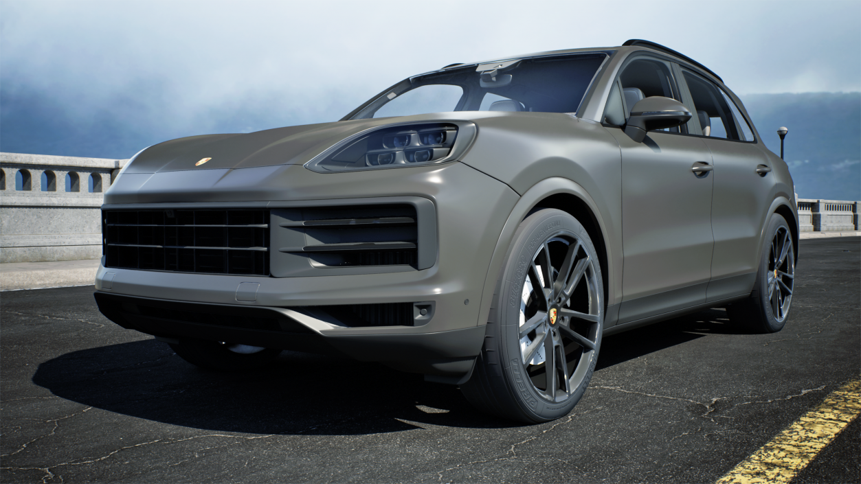 3D model 2024 Porsche Cayenne Turbo E-Hybrid Gray