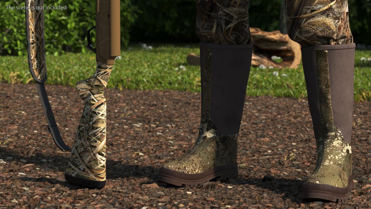 3D Duck Hunter in Grass Camo Fur Rigged