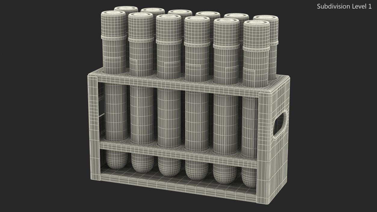 Stainless Steel Test Tube Rack with Blood Samples 3D model