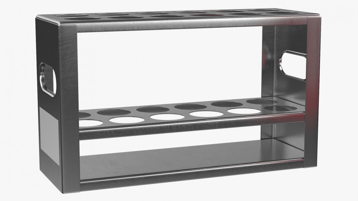 Stainless Steel Test Tube Rack with Blood Samples 3D model