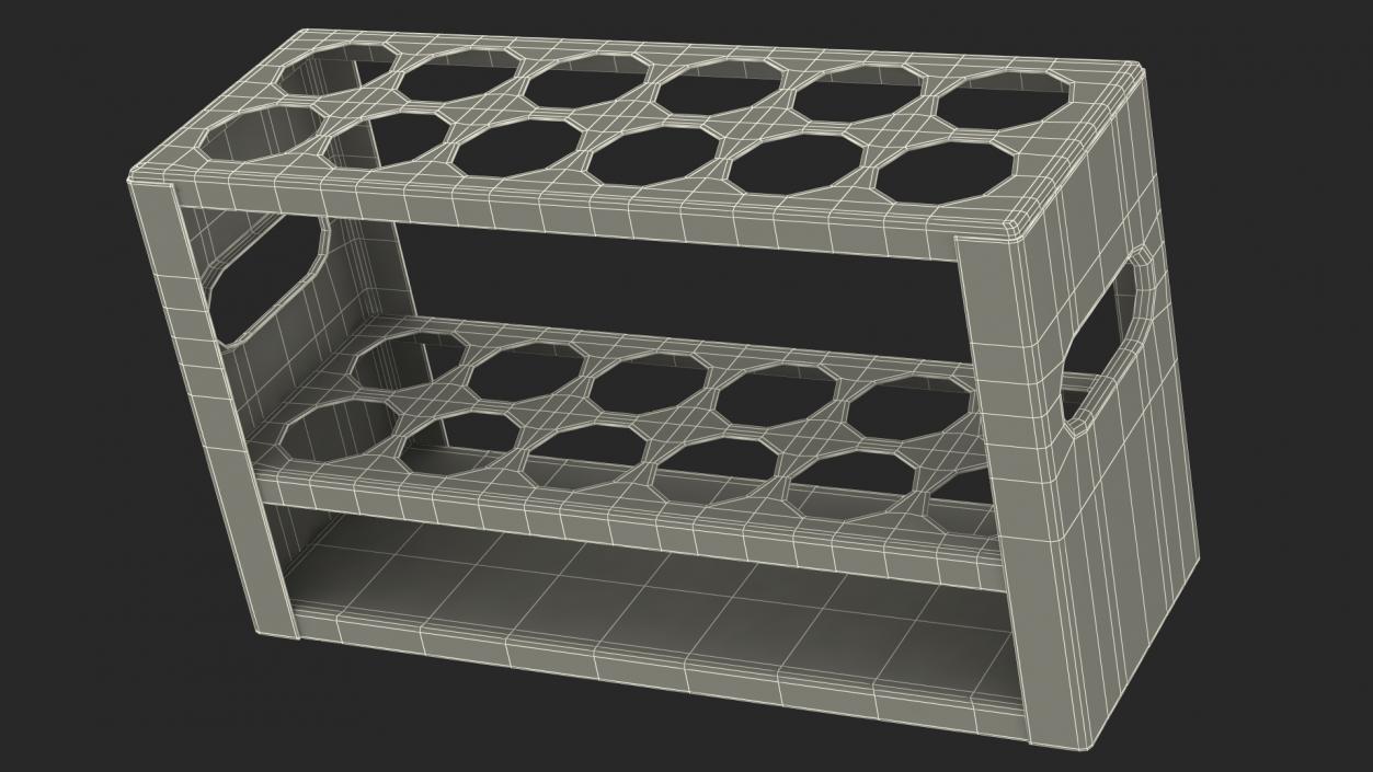 Stainless Steel Test Tube Rack with Blood Samples 3D model