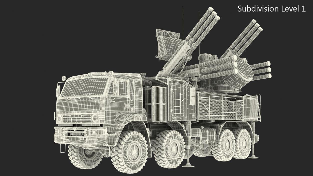 3D model Pantsir S1 SA-22 Desert Camo Rigged