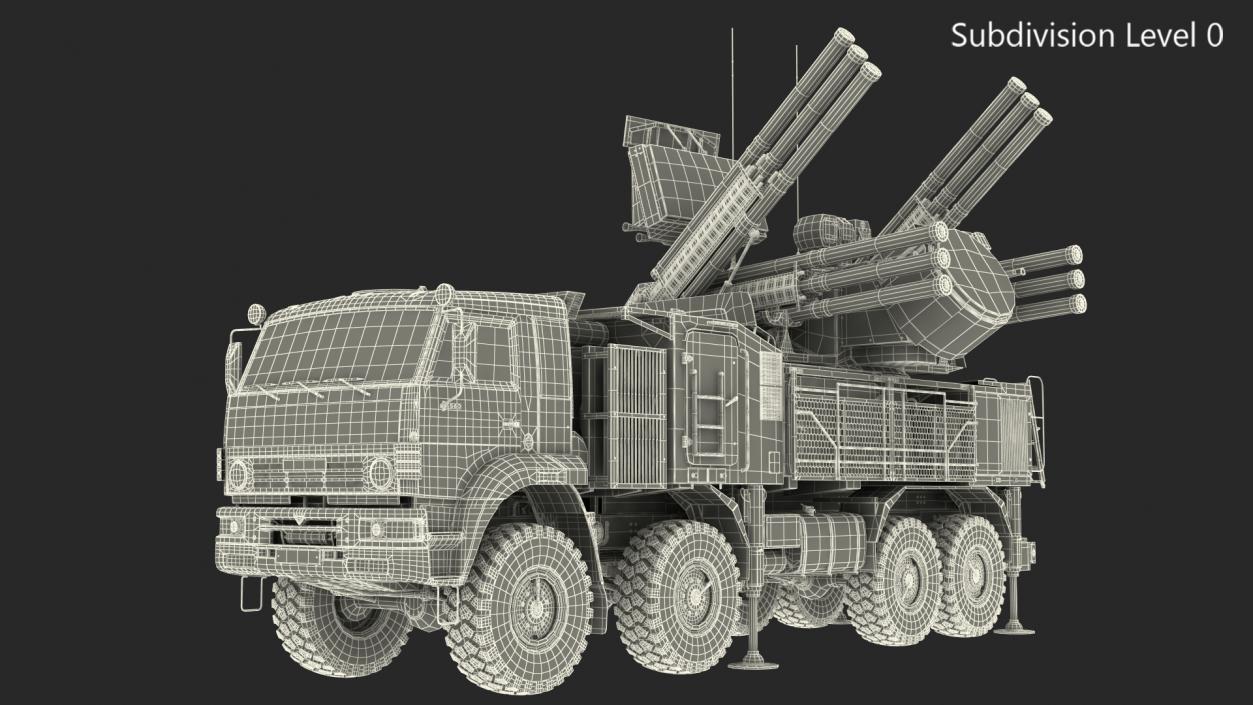 3D model Pantsir S1 SA-22 Desert Camo Rigged