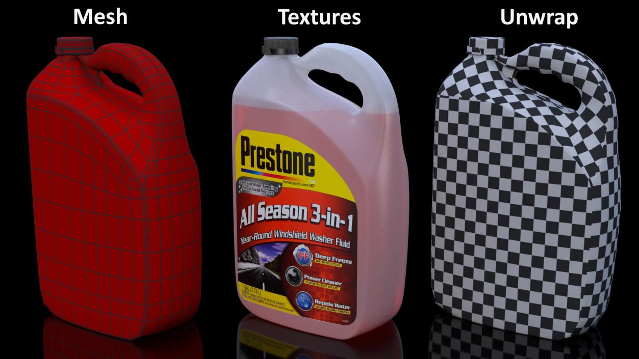 3D All Season Windshield Washer Fluid Prestone model