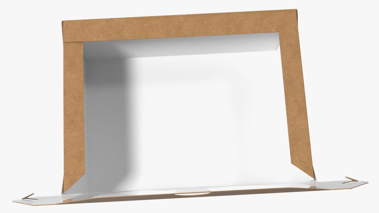 Opened Kraft Food Box with Window Set 3D