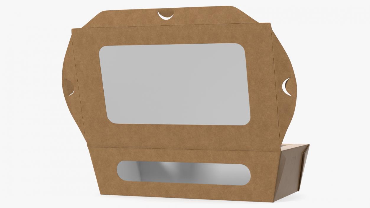 Opened Kraft Food Box with Window Set 3D