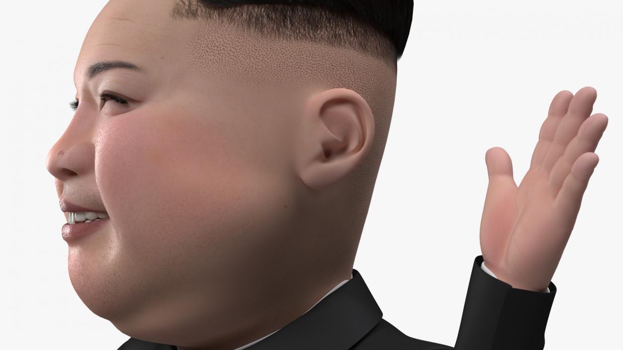 3D Cartoon Kim Jong Un on Missiles