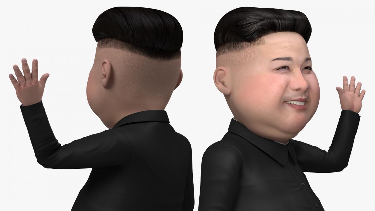 3D Cartoon Kim Jong Un on Missiles