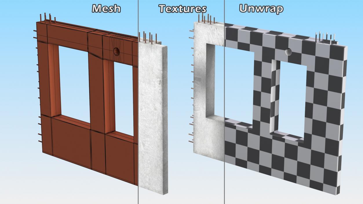 3D Precast Wall Panel model