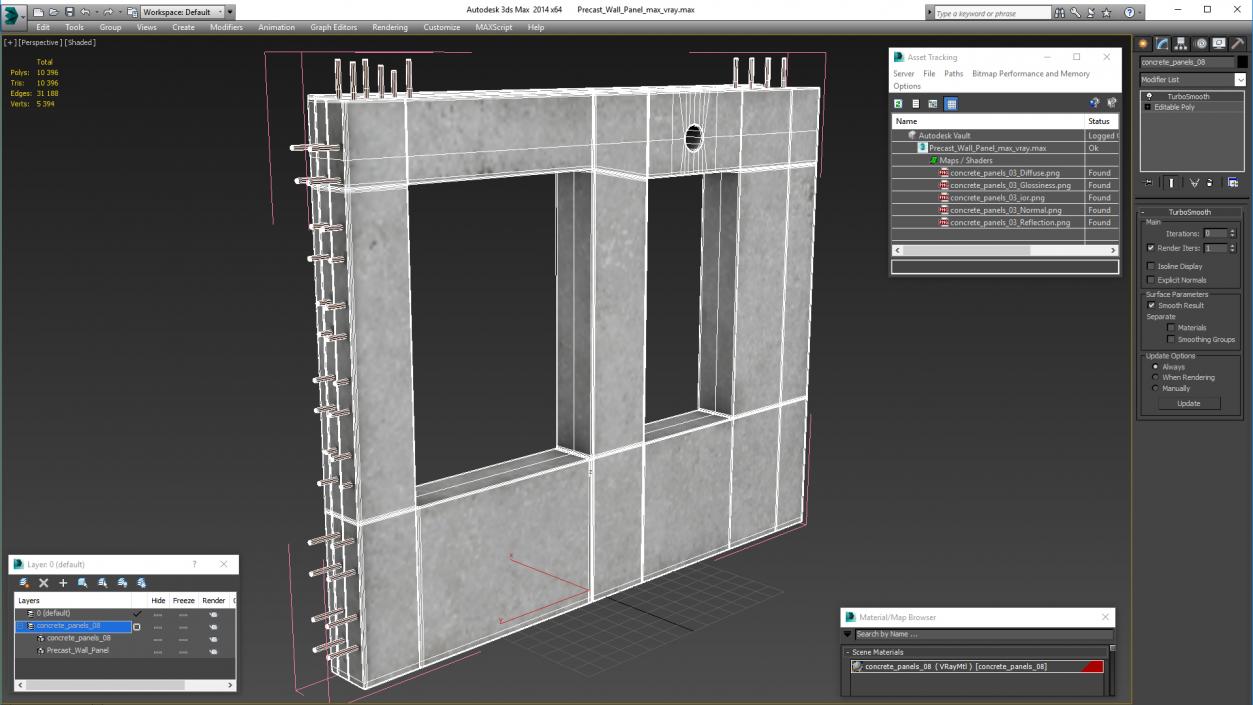 3D Precast Wall Panel model