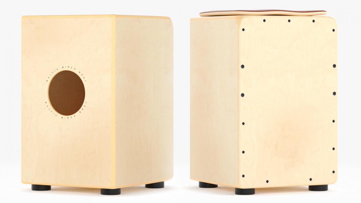 3D Traditional String Cajon Drum with Seat Pad model