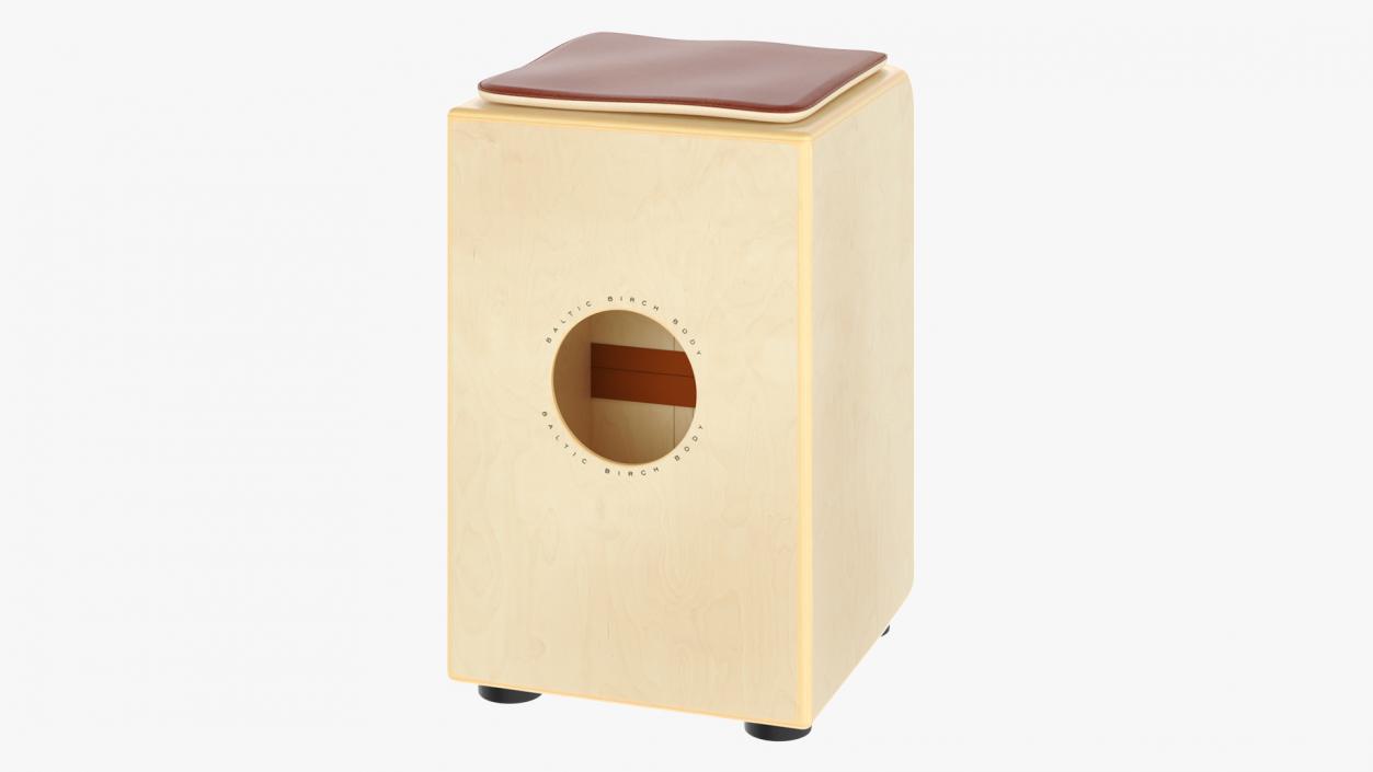 3D Traditional String Cajon Drum with Seat Pad model