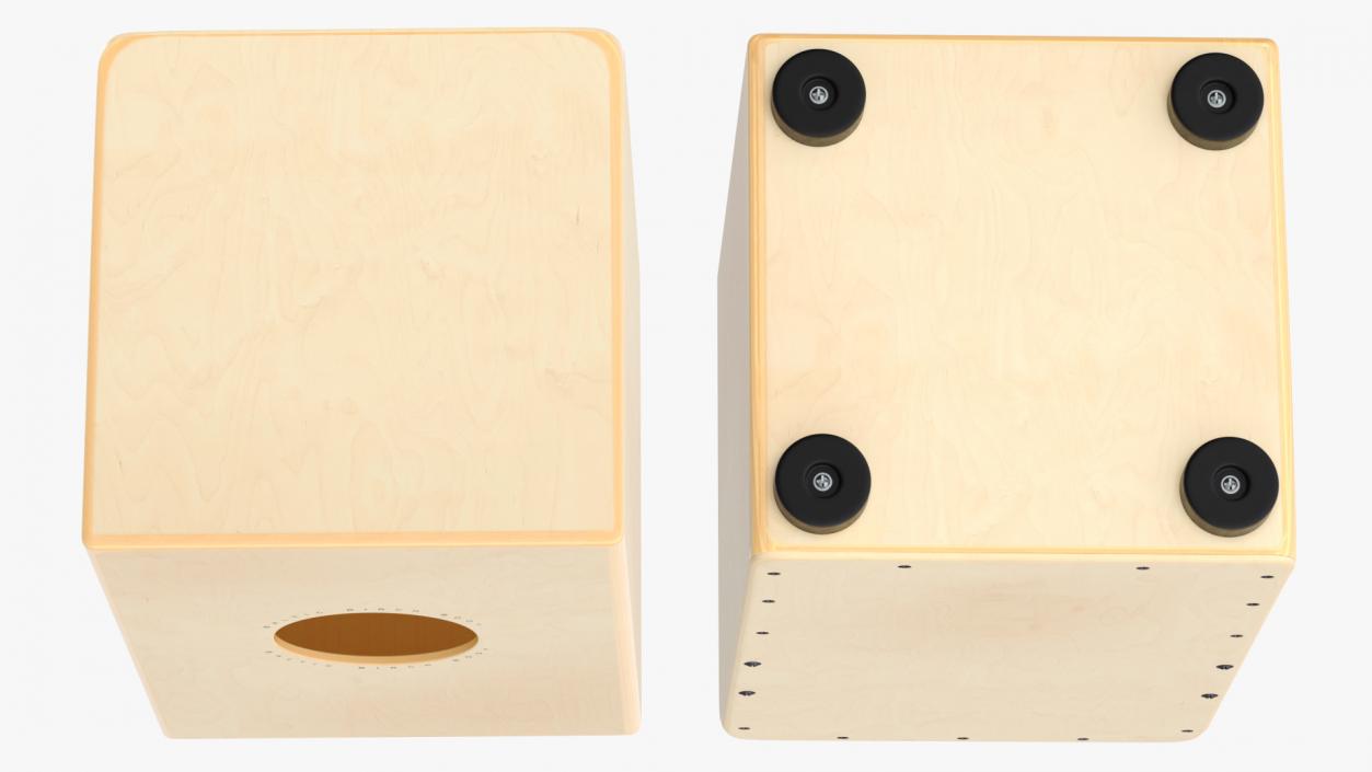 3D Traditional String Cajon Drum with Seat Pad model