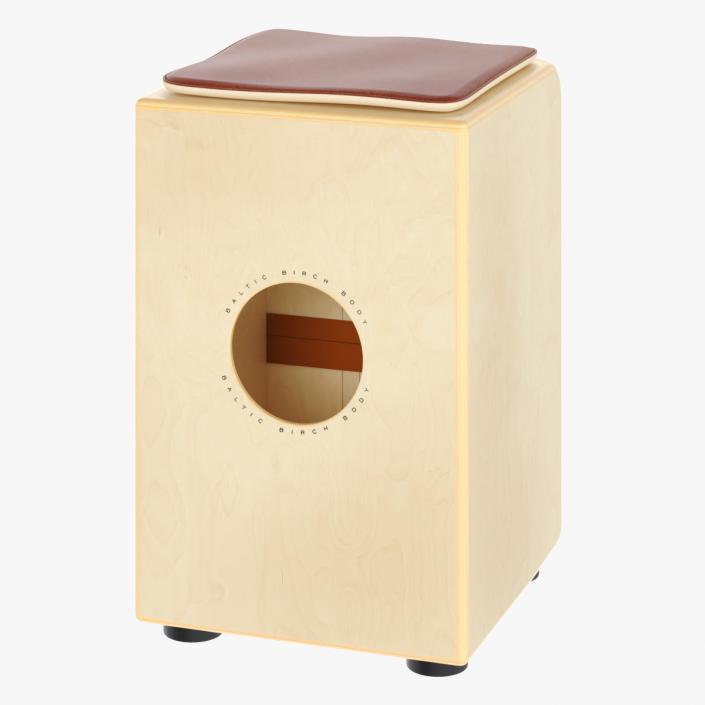 3D Traditional String Cajon Drum with Seat Pad model