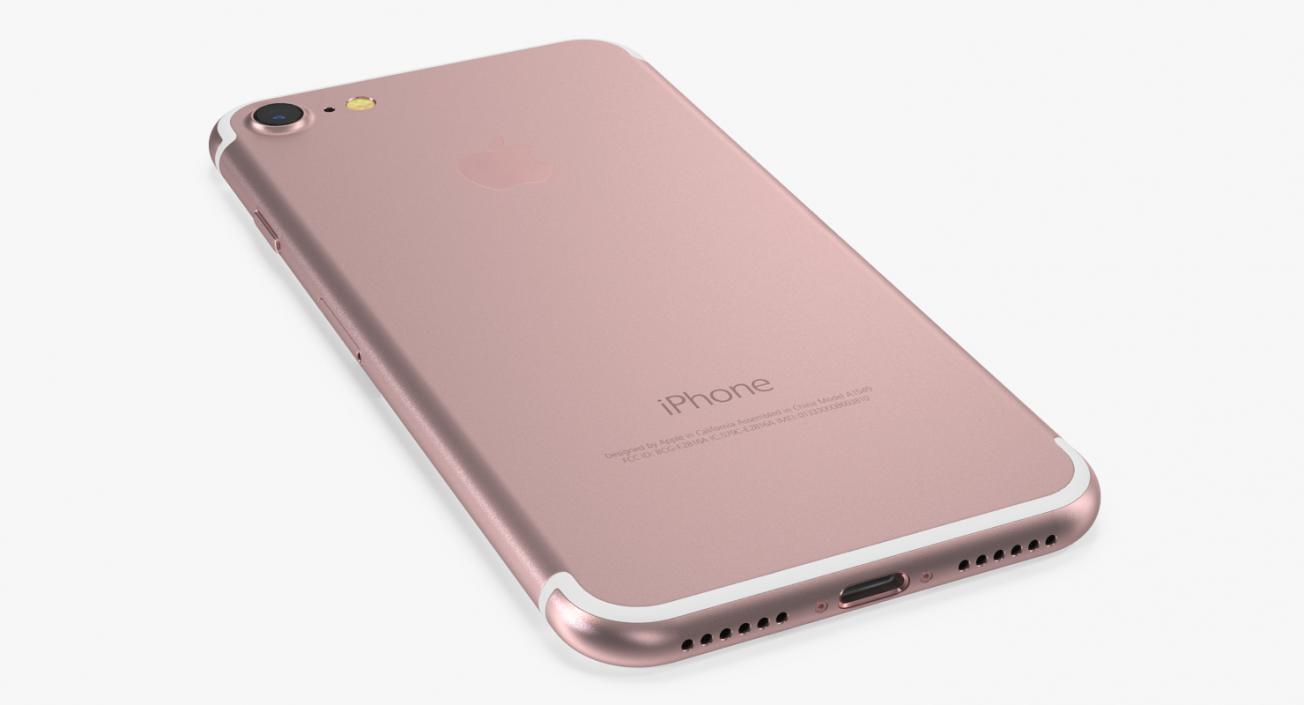 3D IPhone 7 Rose Gold model