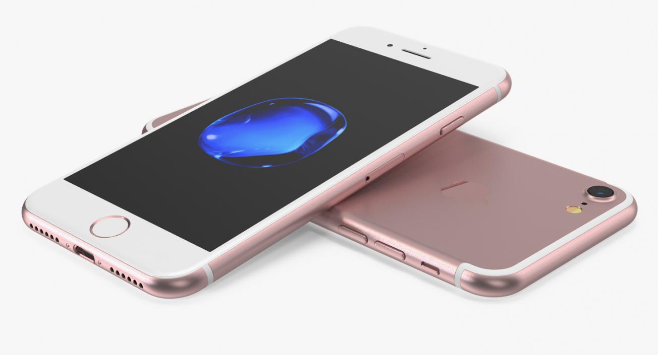 3D IPhone 7 Rose Gold model