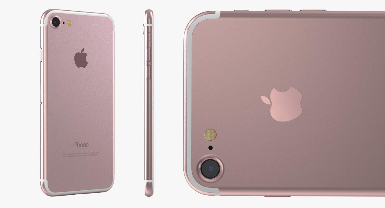 3D IPhone 7 Rose Gold model