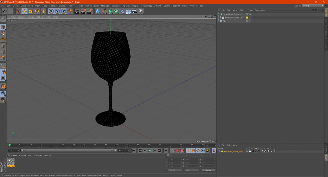 Bordeaux Wine Glass 3D model