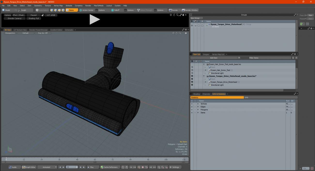 3D Dyson Torque Drive Motorhead model