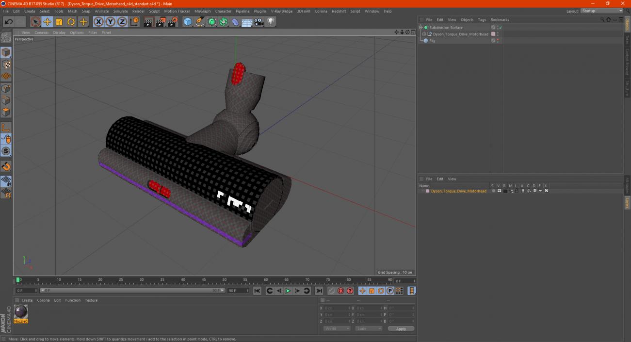 3D Dyson Torque Drive Motorhead model