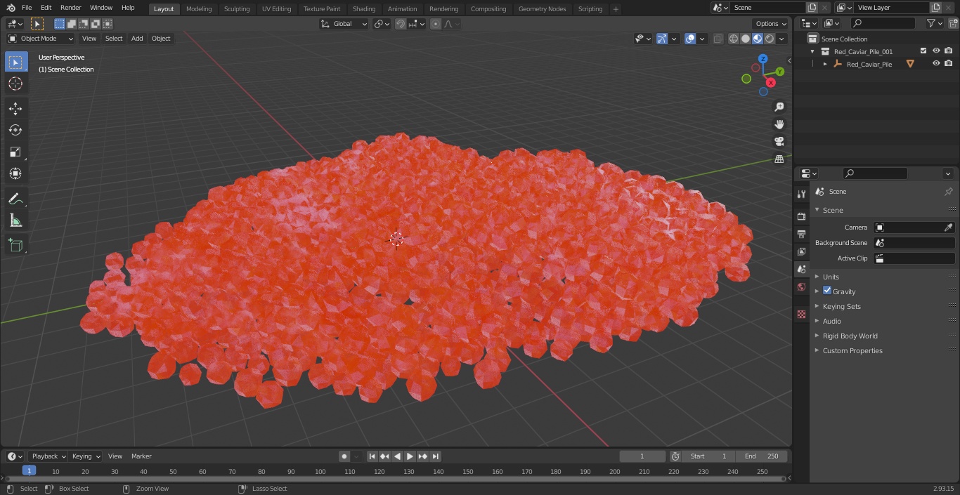 3D model Red Caviar Pile