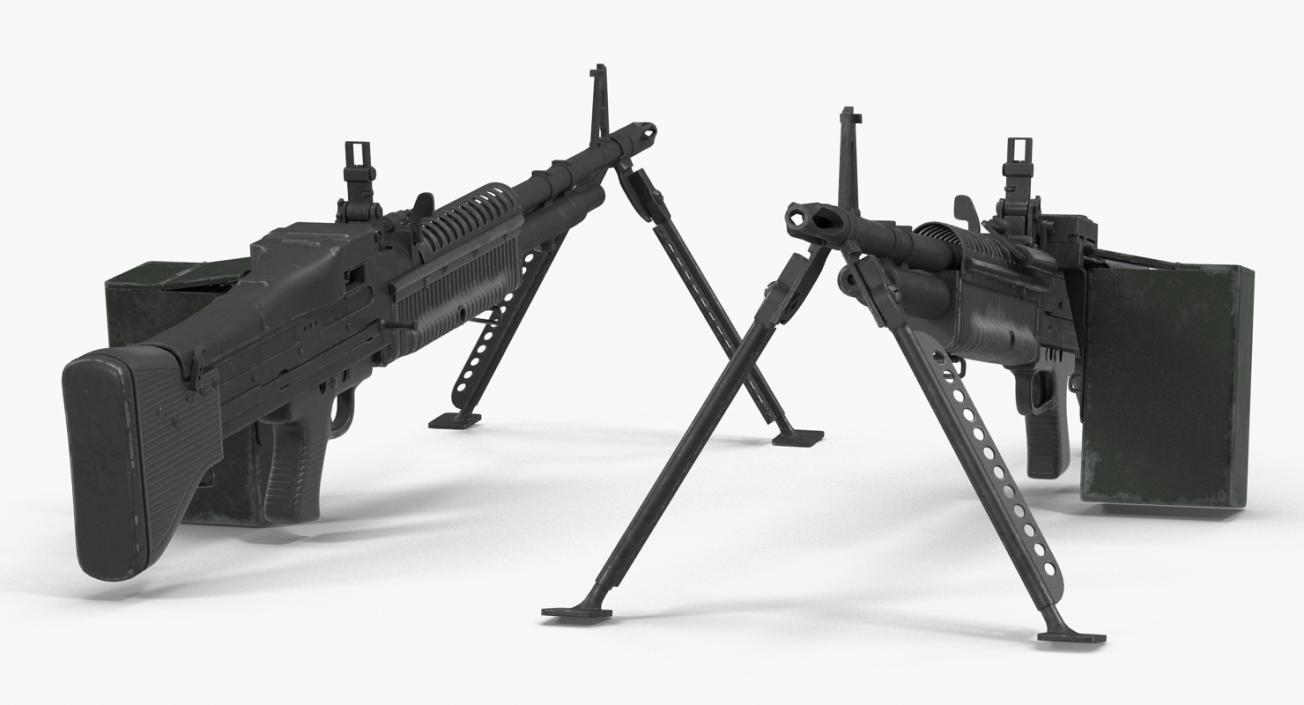 3D Machine Guns Collection model