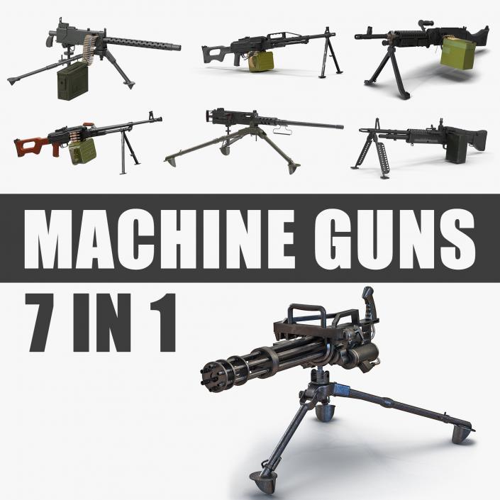 3D Machine Guns Collection model