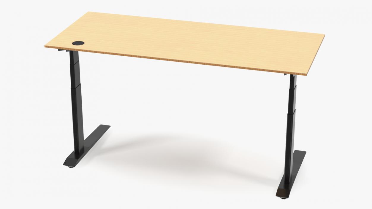 Yellow Standing Desk Workstation 3D