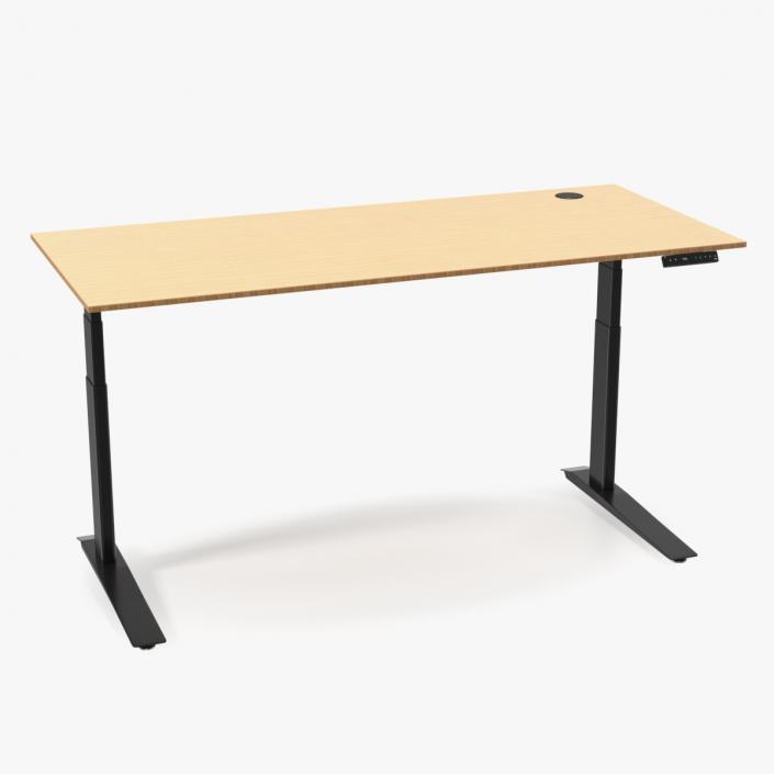 Yellow Standing Desk Workstation 3D