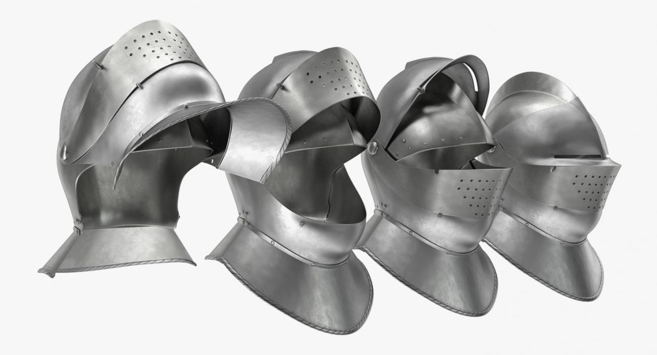 Knight Closed Helmets Collection 3D