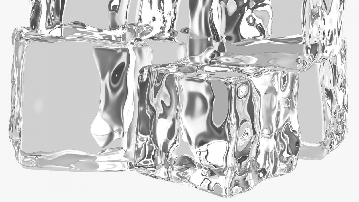 3D Glass of Coca Cola with Ice Cubes model