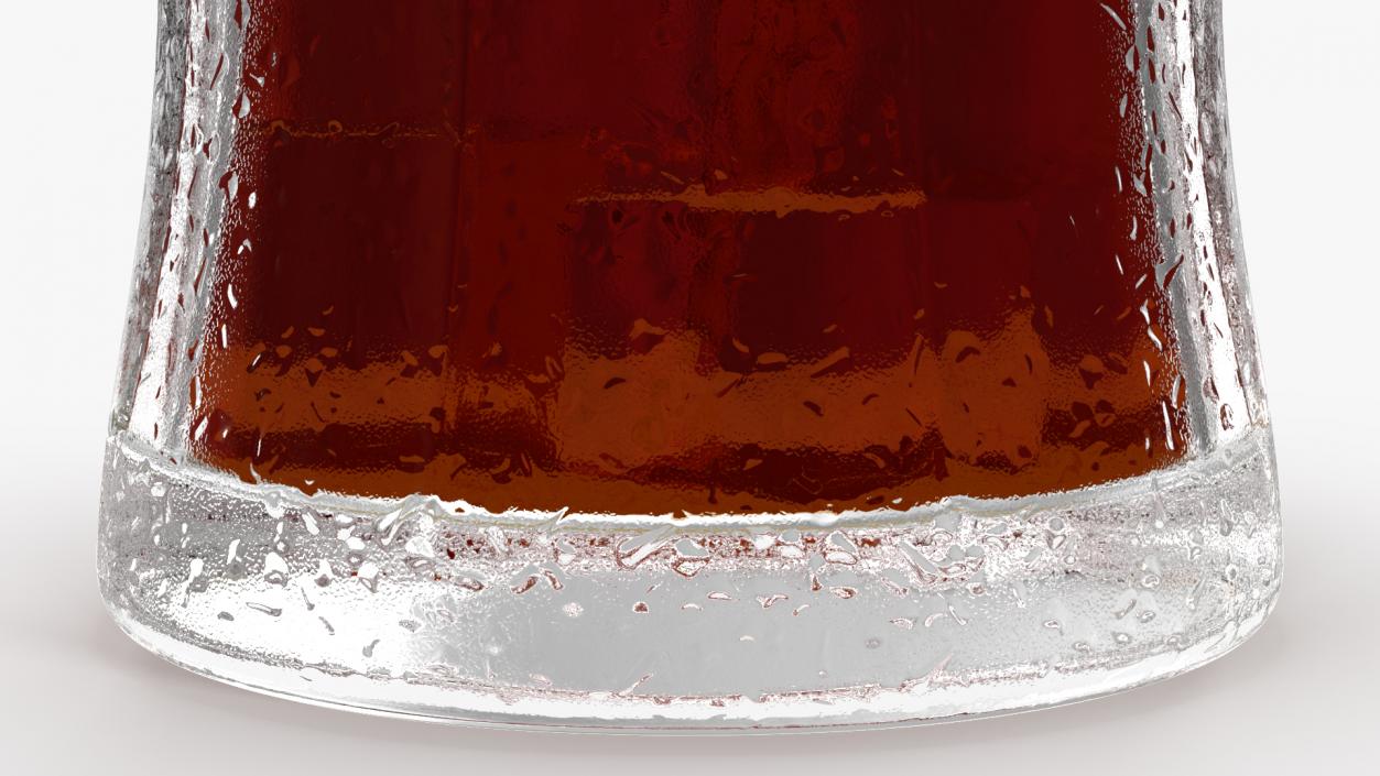 3D Glass of Coca Cola with Ice Cubes model