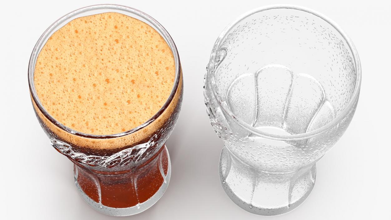 3D Glass of Coca Cola with Ice Cubes model