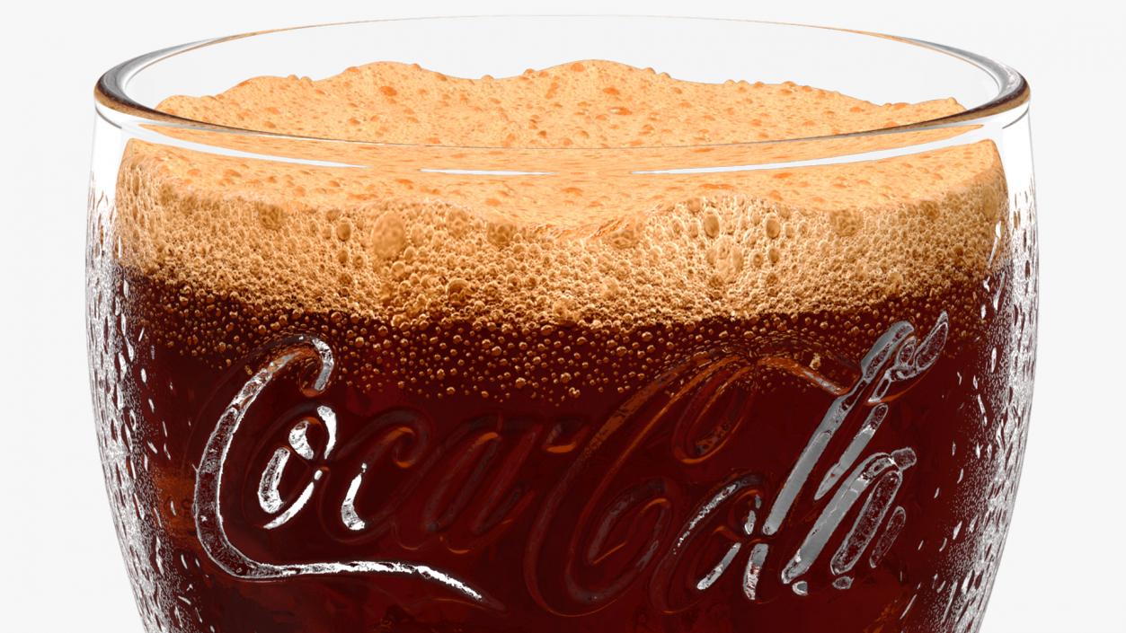 3D Glass of Coca Cola with Ice Cubes model