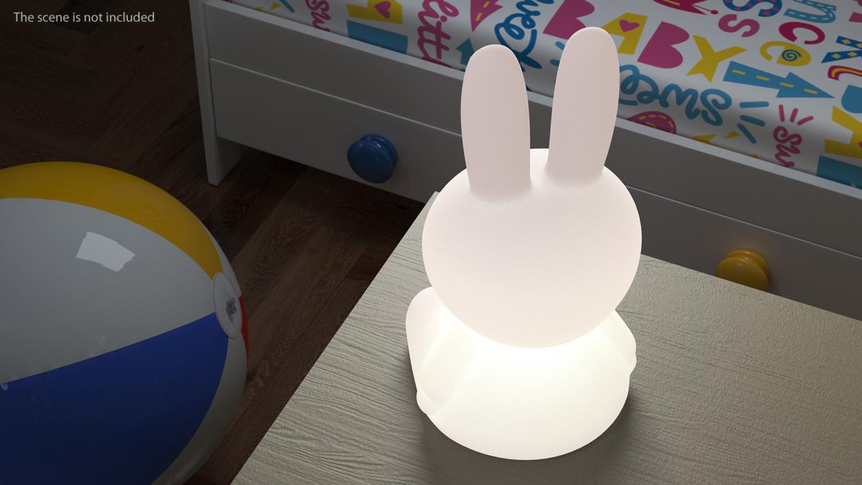 Turned On Miffy Star Rabbit Lamp 3D