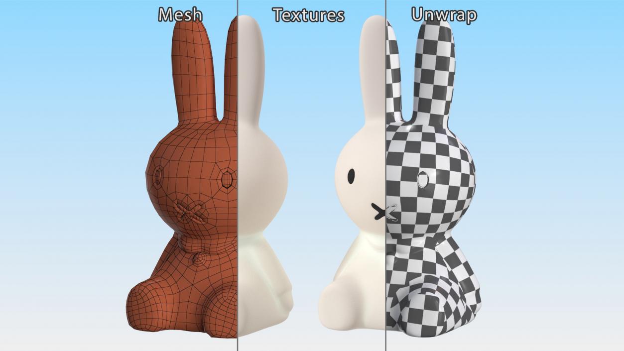 Turned On Miffy Star Rabbit Lamp 3D