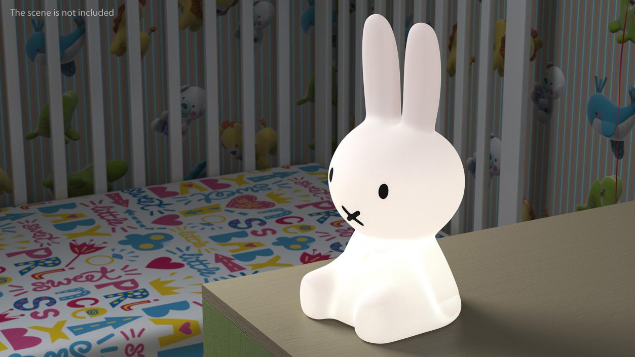 Turned On Miffy Star Rabbit Lamp 3D