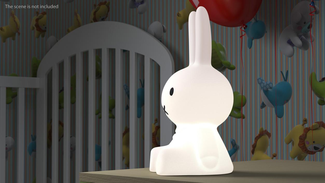 Turned On Miffy Star Rabbit Lamp 3D