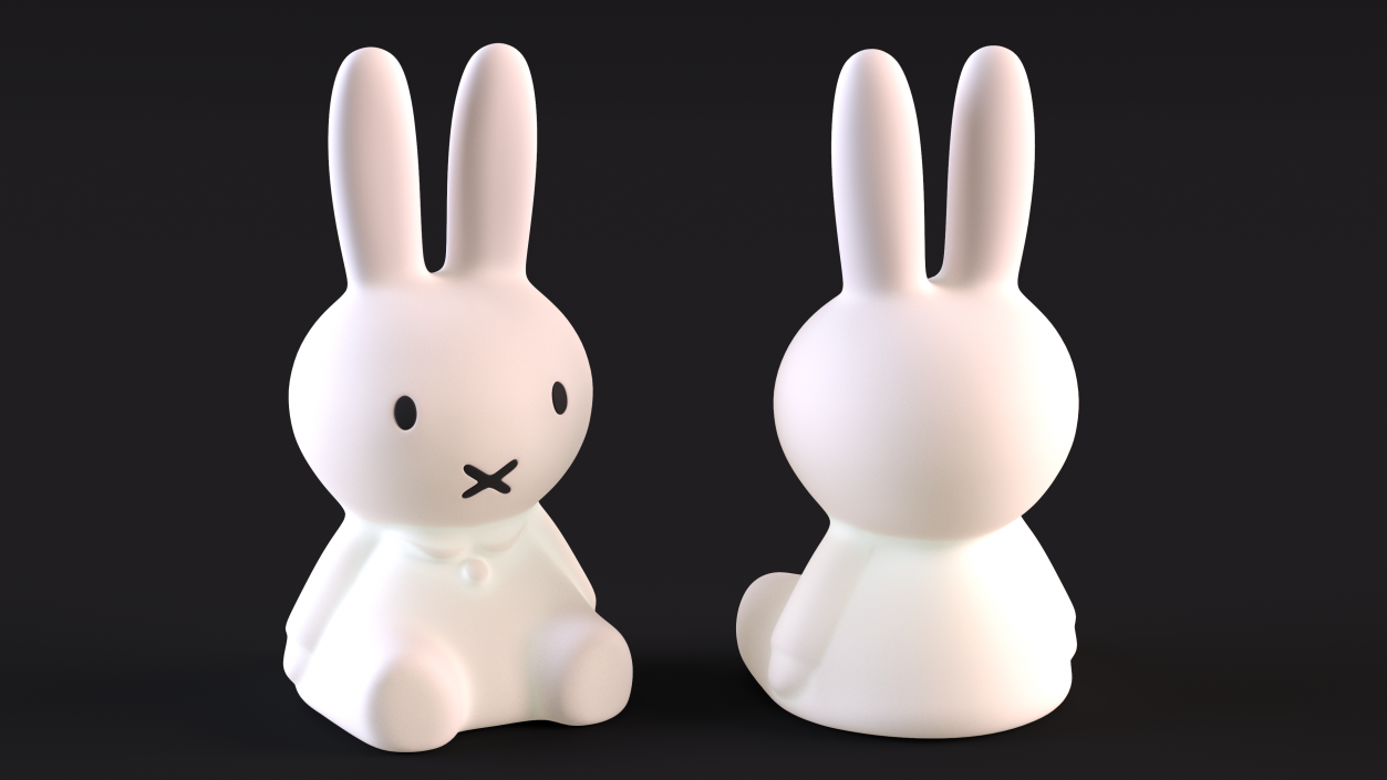 Turned On Miffy Star Rabbit Lamp 3D