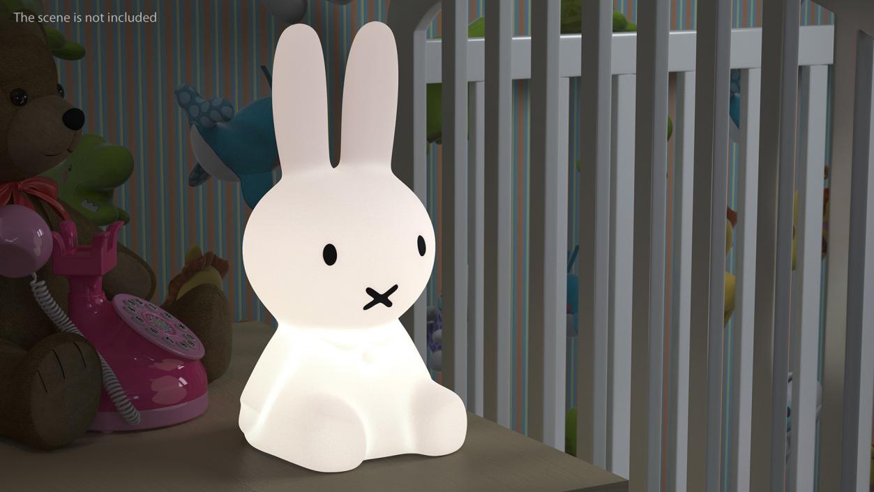 Turned On Miffy Star Rabbit Lamp 3D