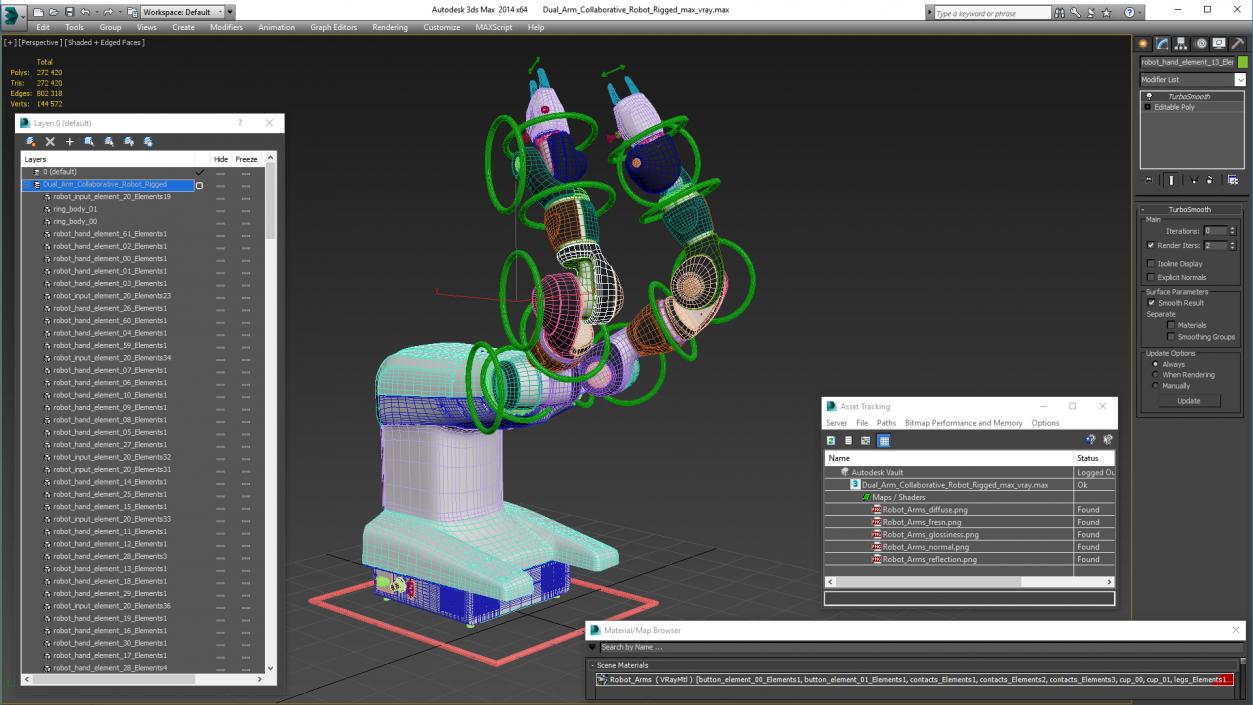 3D model Dual Arm Collaborative Robot Rigged