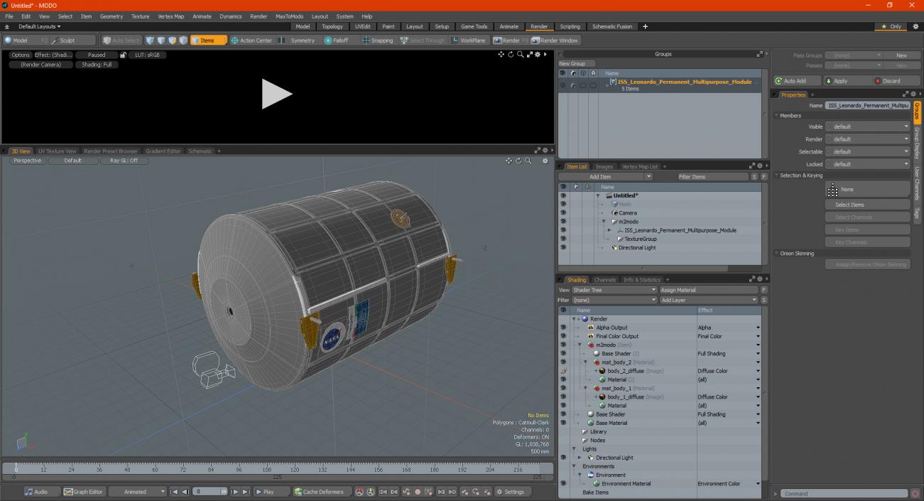 ISS Leonardo Permanent Multipurpose Module 3D