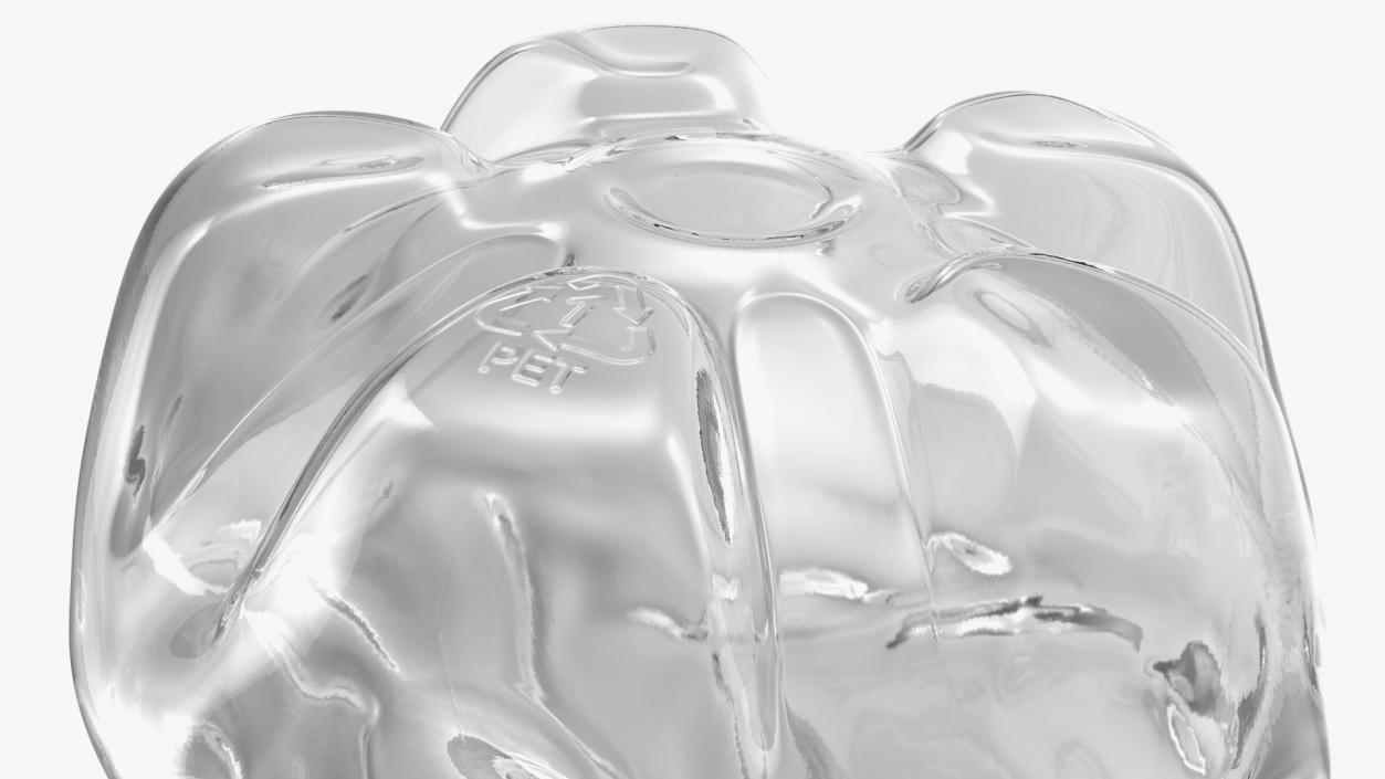 Crushed Empty Plastic Bottle White 3D model