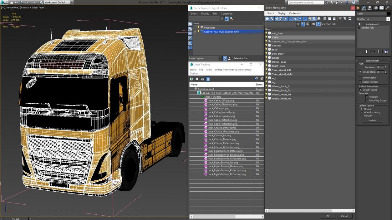 3D Cabover 4x2 Truck Exterior Only