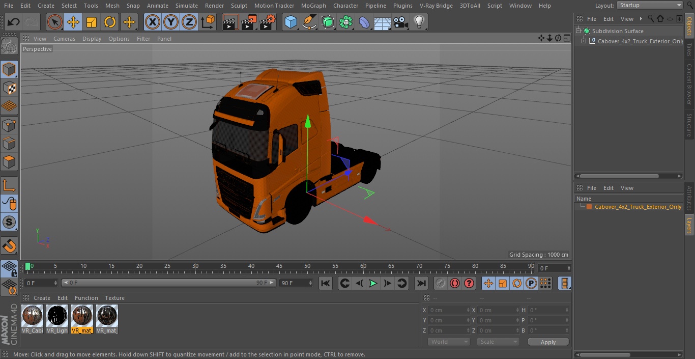 3D Cabover 4x2 Truck Exterior Only