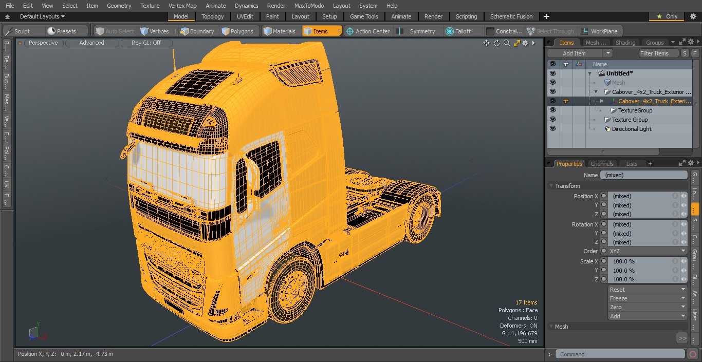 3D Cabover 4x2 Truck Exterior Only